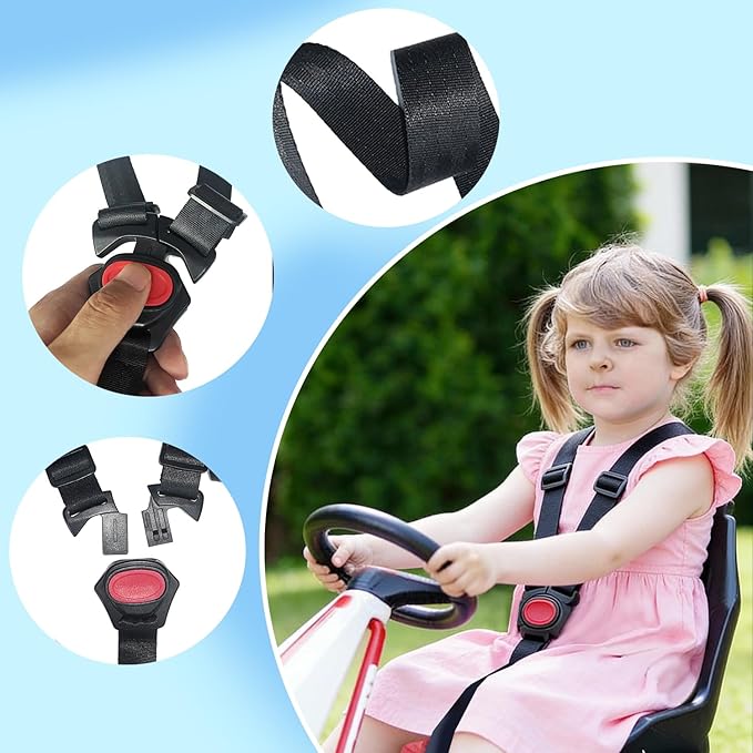Portable Adjustable Seat Belt for Kids Ride on Power Wheels Toy Car,Baby Stroller Straps Harness Compatible with Wooden High Chair& Toddler Golf Cart (3P)
