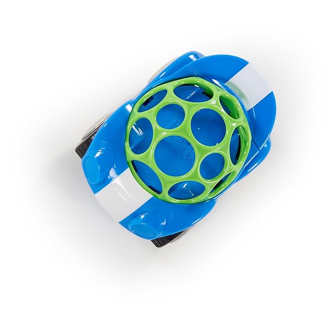 Bright Starts Oball Easy Grasp Rattle & Roll Toy Sports Car BPA-Free Infant Crawling Toy, Age 3 Months and up, Blue/Green (Pack of 6)