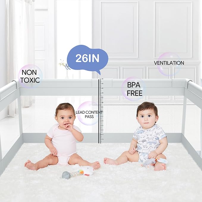 Fodoss Baby Playpen, 47x47in Small Play Pen,Toddler Playpen for Apartment,Play Yard,Activity Fence, Extra Large Baby Playard