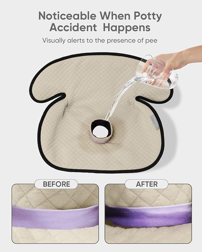 TinlyFinly 2 Pack Baby Potty Training Car Seat Protector, Waterproof Car Seat Liner for Potty Training Toilet, Baby Infant Toddler Piddle Pad Fits for Carseat, Stroller, Highchair - 2 Pack, Beige
