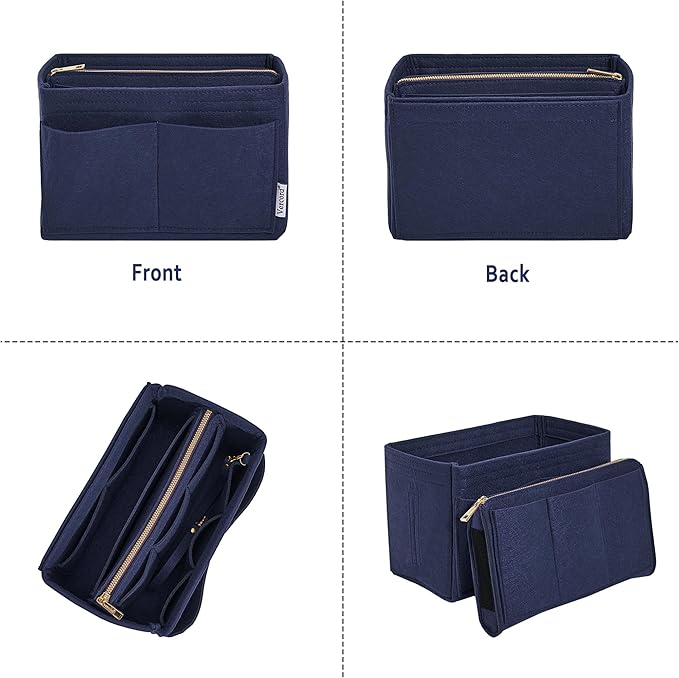 Vercord Felt Organizer Insert for Purse Handbag Tote Bag in Bag Inside Shaper Divider Neo Dark blue X-Large