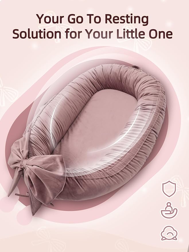 EAQ Baby Lounger, Infant Lounger for Newborn,Portable Baby Nest Cover Breathable & Soft, Newborn Essentials