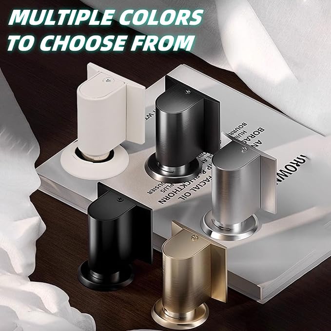 Magnetic Door Stopper No Drilling Height Adhesive Heavy Duty Magnet Doorstop Wedge Stop Catch Bottom Holder to Keep Doors Open (White)