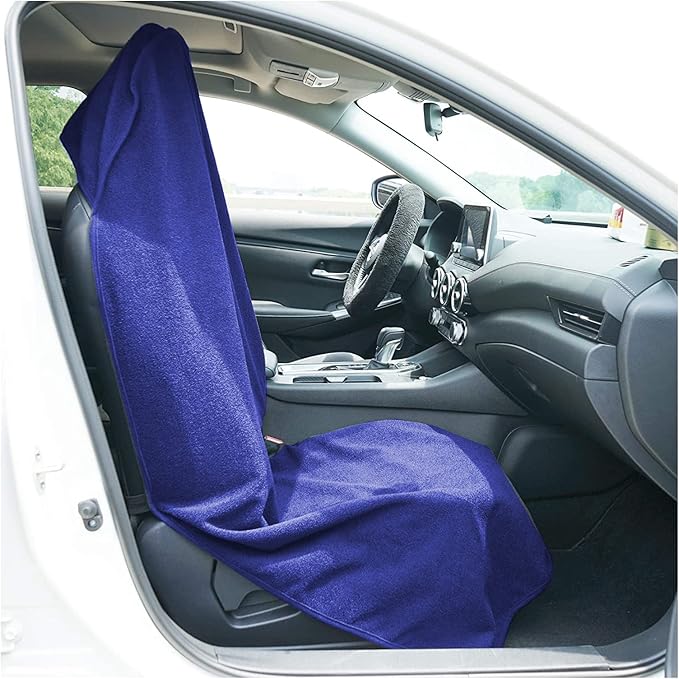 LoyaGour Car Seat Cover Protector Front Seats,for Gym Workout,Running,Swimming,Beach and Hiking,Waterproof Sweat Towel Bucket Seat Covers for Cars SUV Trucks (Blue, 1Pcs)