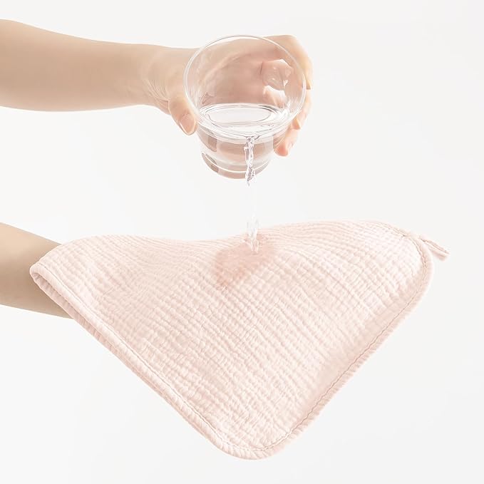 Susurration Muslin Burp Cloths, Soft Baby Burping Cloths for Unisex Boys and Girls, Newborn Essentials Large Extra Absorbent Washcloths, 20x10in, 6 Pack