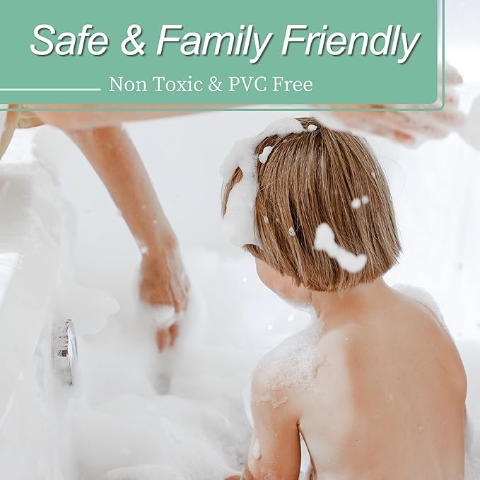 Mrs Awesome Grey Shower Curtain Liner with 3 Magnets, 72x72 Premium Flexible Sturdy Plastic Shower Curtain for Bathroom Lightweight & Waterproof, Light Gray