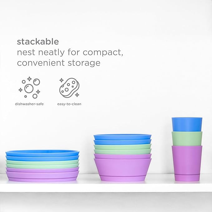 Ubbi Silicone Suction Plates for Babies & Toddlers, 2-Pack – 2 Plates + Interchangeable Stay-Put Suction Base, High-Wall Plates for Baby-Led Weaning, BPA-Free Dishwasher Safe, Smoothie Purple