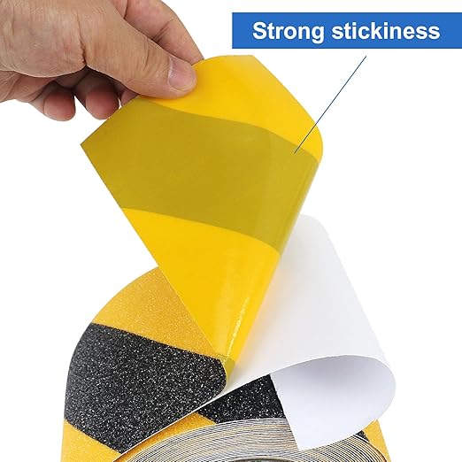 BOMEI PACK Anti Slip Traction Tape,2 Inch x 33 Ft,Heavy Duty Non Slip Tape,Grip Tape for Stairs, Tread Step, Indoor & Outdoor Use,Waterproof Stairs Non Skid Treads (Yellow and Black)