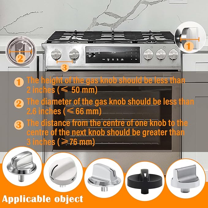 5-Pack Stove Knob Safety Covers,Upgraded Press Gas Stove Knob Locks,Durable Design Childproof Knob Locks for Babies and Pets, Sticky and Easy to Install,Transparent