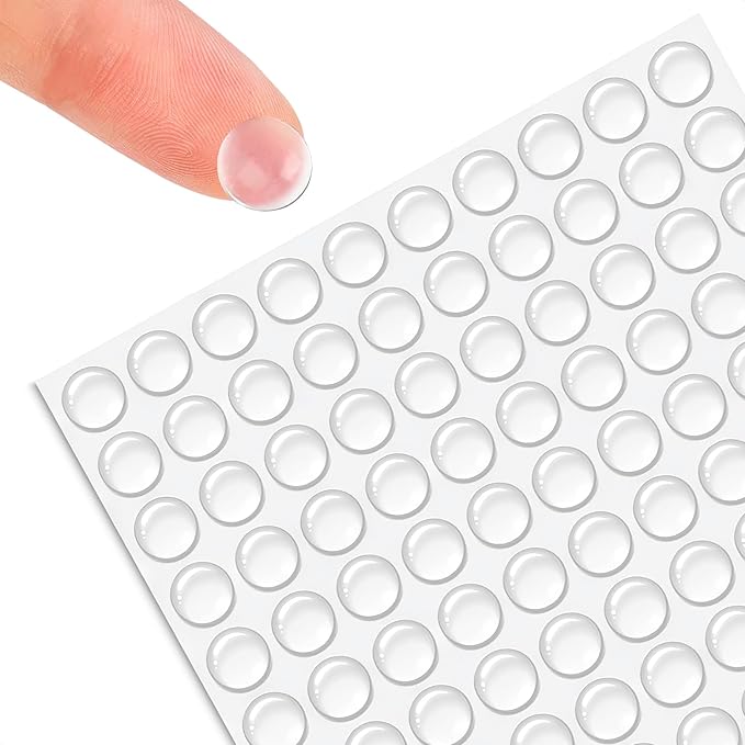 128PCs Self Adhesive Cabinet Door Bumpers 1/2", Silicone Clear Rubber Bumpers - Cabinet Door Damper, Adhesive Rubber Feet Pads, Cabinet Door Stops, Cabinet Stoppers Rubber