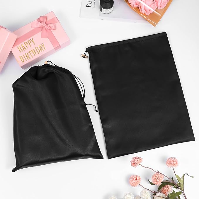 10 Pcs Game Toy Storage Bag with Drawstring, Multi Purpose Foldable Stuff Sack Travel Bags, Pouches for Lightweight Toys, Adjustable Toy Organizer, Foldable Ditty Underwear Bag for Women Men, Black