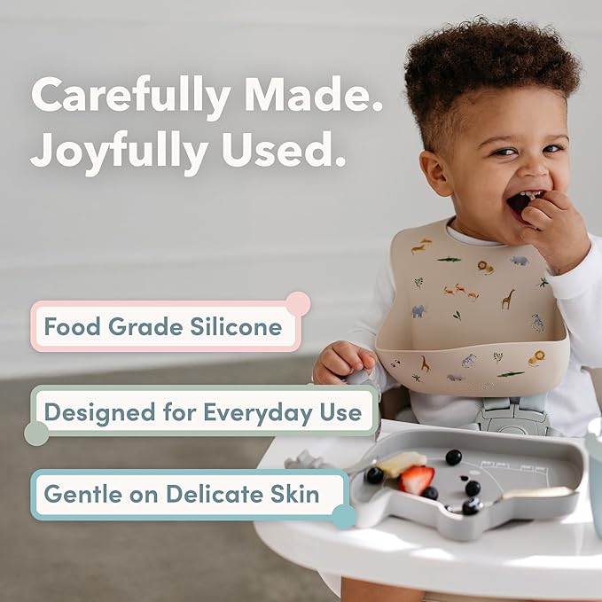 Loulou Lollipop Soft, Waterproof Silicone Feeding Bib for Babies and Toddlers