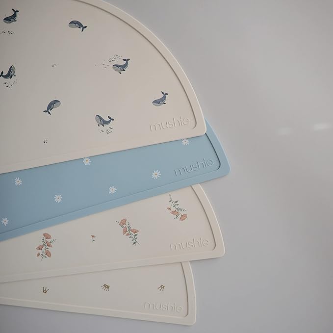 mushie Silicone Placemat for Kids | BPA-Free Non-Slip Design (Crowns)