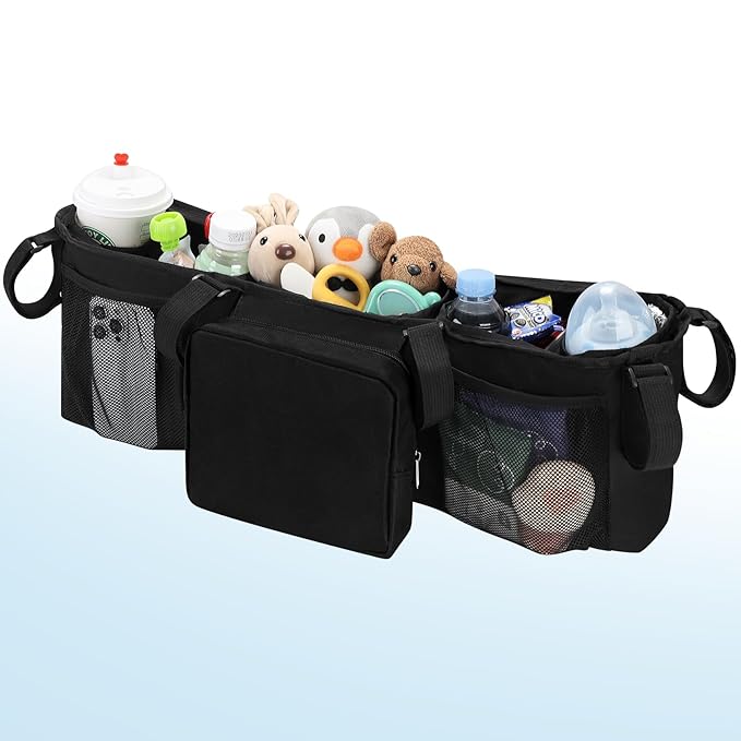 Accmor Double Stroller Organizer for Bob Duallie and Baby Jogger City Mini GT2, Double Baby Stroller Caddy Bag Organizer Accessories