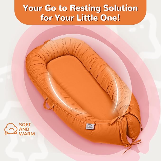 EAQ Baby Lounger, Infant Lounger for Newborn,Portable Baby Nest Cover Breathable & Soft, Newborn Essentials