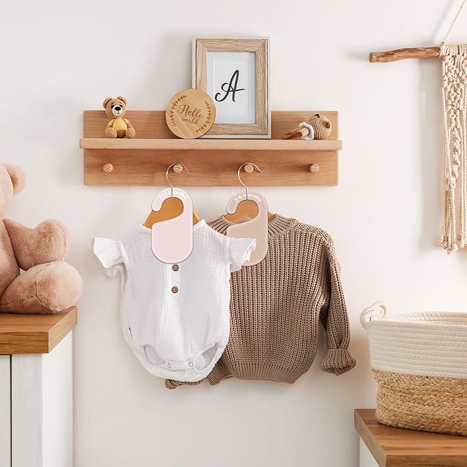 JarThenaAMCS Acrylic Baby Closet Size Dividers Neutral Solid Hanging Clothes Dividers Baby Closet Organizers Thicken Baby Wardrobe Organizers for Home Nursery, 6.7 x 3.7 Inch, 8Pcs