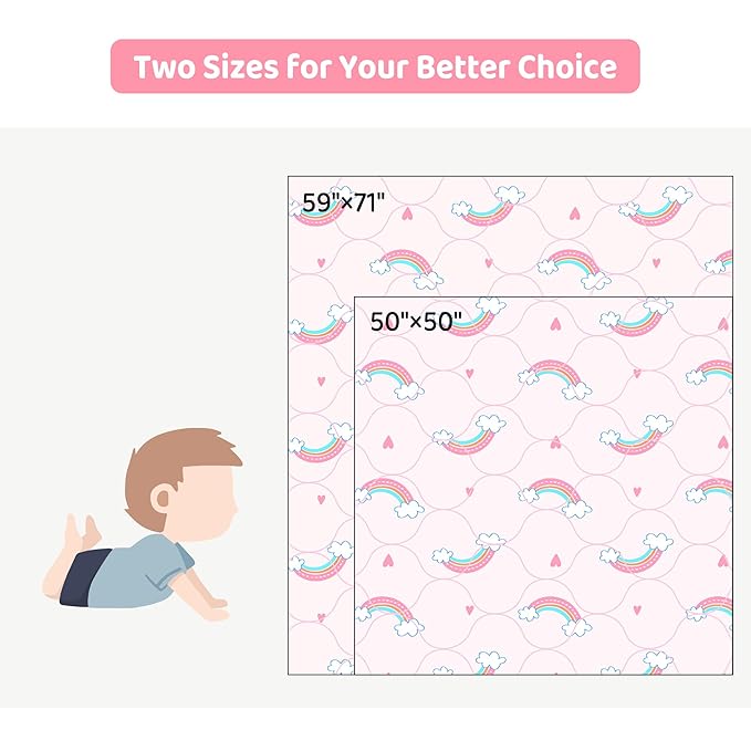 Baby Play Mat 71x59, Extra Large&Thick Baby Floor Play Mats, Foldable Padded Play Mat for Baby Crawling