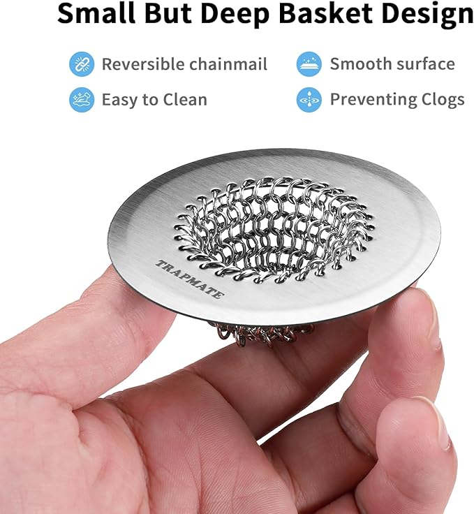TRAPMATE Bathtub Drain Stopper & Shower Hair Catcher, Shower Drain Cover/Silicone Drain Cover/Sink Drain Plug for Shower, Bath, Kitchen Sink (Patented)