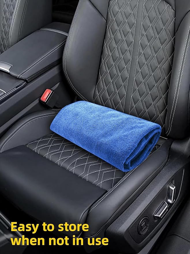 ZIMABLUE Towel Seat Cover - Waterproof Terry Cloth Front Seat Protector for Gym and Beach, Sweat-Absorbent, Non-Slip(Blue,1 Pack)