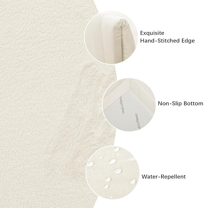 Huloo Sleep Ultra Soft Baby Play Mat for Floor,1.3" Thick Elasti-Foam 47x47 Play Mat for Playpen,Water-Repellent Coral Velvet for Tummy Time, Non-Slip Backing Safe for Toddlers & Infants（Cream）
