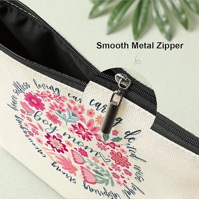 Boy Mom Gifts Makeup Bag，New Mom Gifts, Gift for After Birth Women Pregnancy Boy Mama First Time Expecting Moms Christmas Birthday Mothers Day Cosmetic Bags,Zipper Pouch Travel Toiletry Bag Organizer