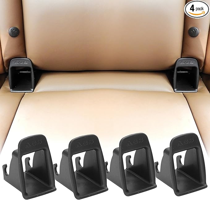 ISOFIX Interface Belt Latch Guide, 4Pcs Black Car Seat Latch Guides, ISOFIX Latch Guide Groove Bracket Connector for Car Seats (4Pcs Black)