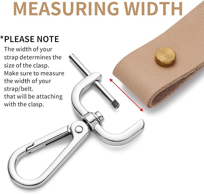4PCS Detachable Snap Hook Swivel Clasp with Screw Bar, Multiple Sizes Hardware for Changing Bag Straps,Silver5/8