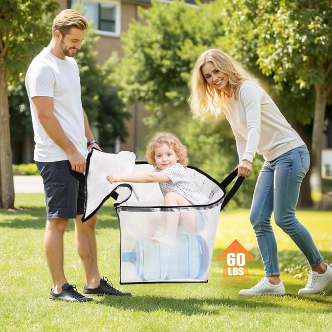 Extra Large Heavy Duty Moving Bags, Storage Bags with Strong Zippers & Handles, Packing Bags for Moving Essentials, Ideal Storage Tote for Home, Dorm & Storage Solutions, 76L, 8 Packs, Clear