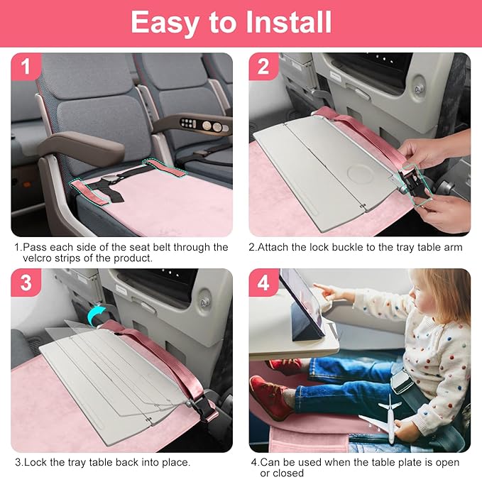 Toddler Airplane Bed, Kids Airplane Seat Extender Travel, Kids Airplane Travel Essentials, Must Have for Toddlers, Portable Plane Bed for Flights