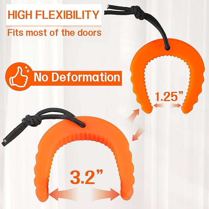 4 Pcs Rubber Door Stopper Wedge,First Responder Door Stops for Police & Firefighter and Emergency Medical Services Gear Accessories Durable Door Stoppers & Wedges（ 2 Black & 2 Orange）