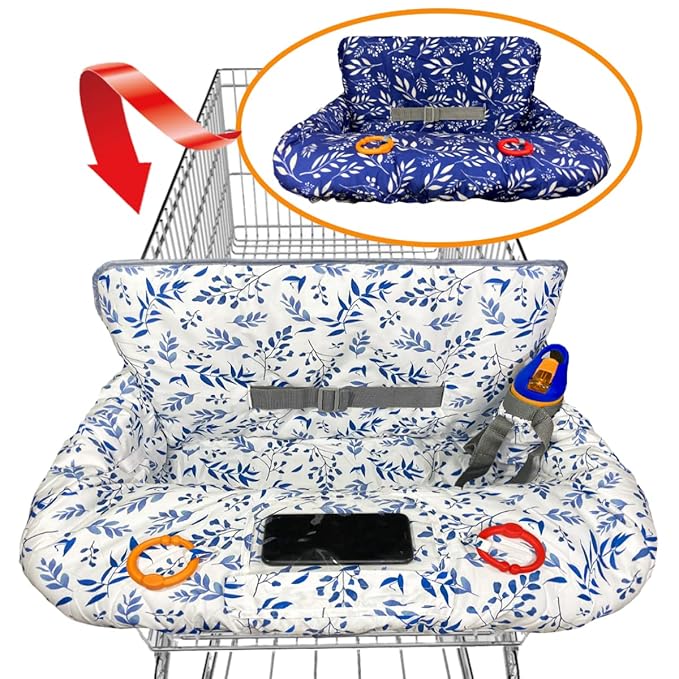 Shopping Cart Cover for Baby and Toddler, Waterproof Grocery Cart and High Chair Cover, Soft Padded Cart Cover for Babies, Universal Fit for Costco, Target and Restaurant High Chairs