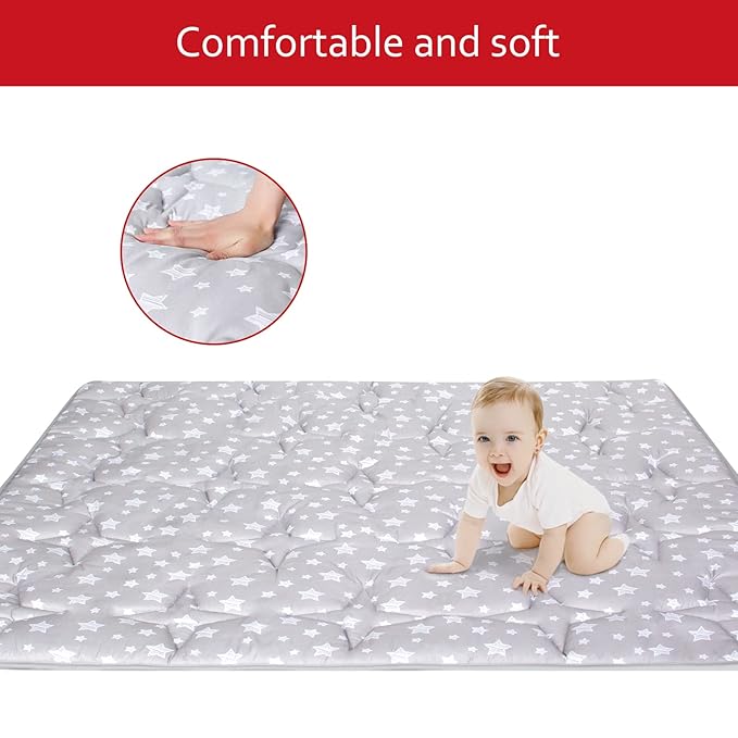 Baby Playpen Mat 47" X 47", One-Piece Crawling Mat Non Slip Padded Baby Mats for Playing 47x47 Inches, Baby Playmat Floor Mat for Babies, Toddlers