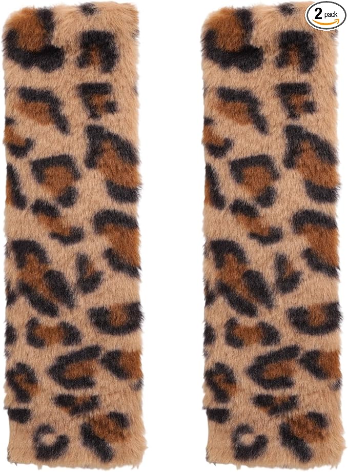 2pcs Cheetah Print Seat Belt Cover Pads, Cute Plush Car Seat Straps Shoulder Cushions Fluffy Soft Leopard Print Seatbelt Protectors Car Accessories for All Cars & Backpack Comfortable Use