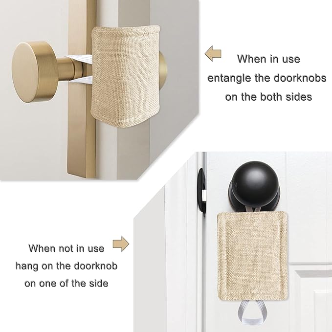 Door Latch Covers Door Cushion, Door Cushion Noise Reducing for Babies Light Sleepers No Slamming Durable Material - 4x3 Inch, Wheat Beige, Pack-3
