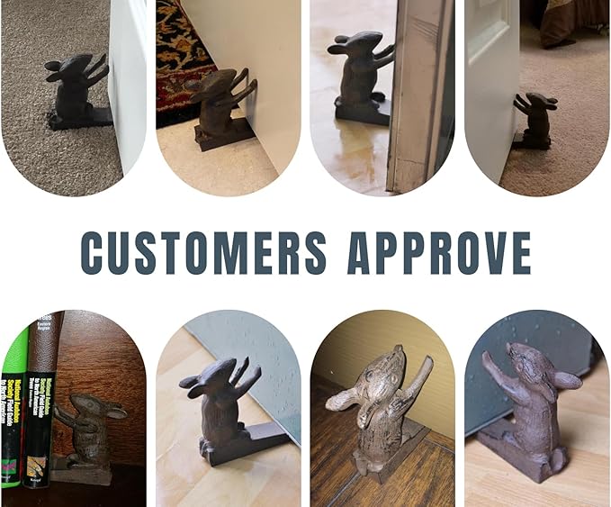 Comfify Vintage Cast Iron Mouse Door Stop Wedge – One Heavy Decorative Piece with Felt Bottom – Rust Brown Finish