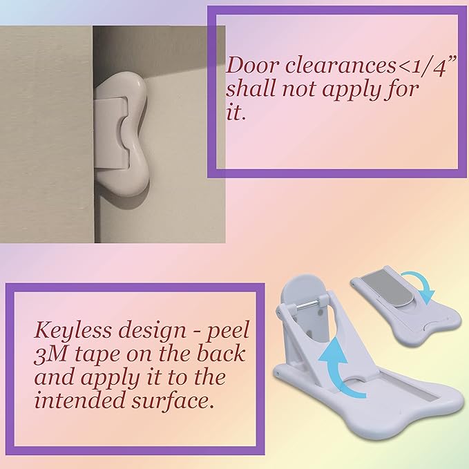 Sliding Door Lock for Child Safety, Window Stoppers for Vertical Wndows, Sliding Patio Door Lock for Baby Proof (4 Pack)