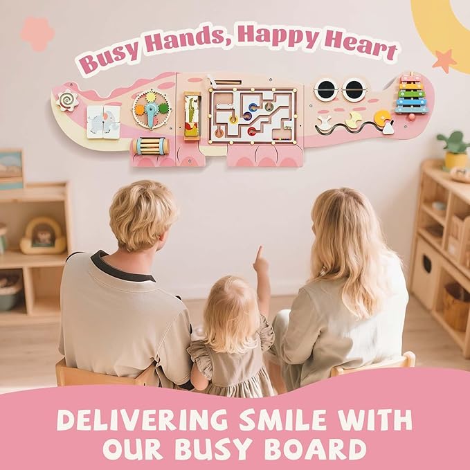 Potatomato Montessori Wall Busy Board for Toddlers-Learning Activity Center for Kids-Educational Decorative Wall Panel for Fine Motor Skills -Autism Sensory Toys-Birthday Gift for Baby Boys&Girls
