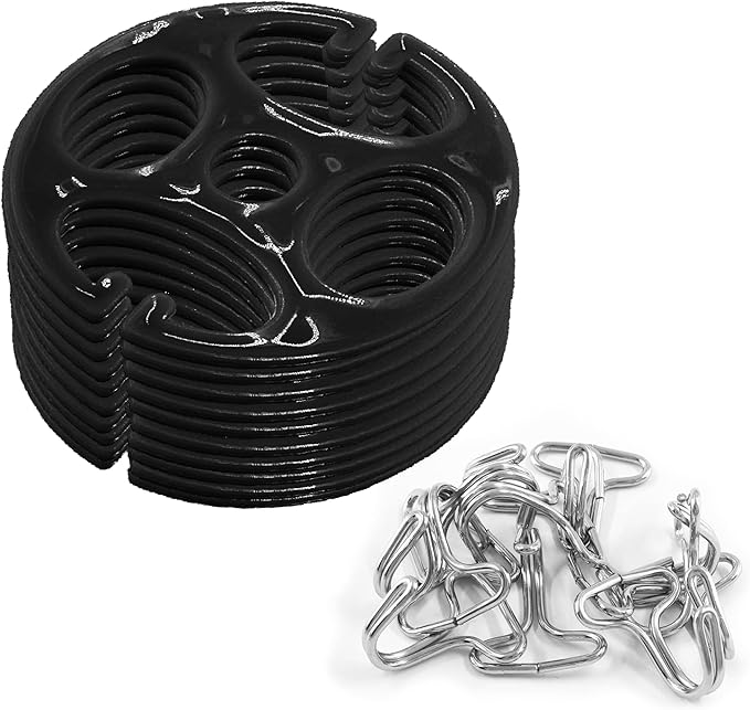 24Pcs Car Seat Cover Plum Plate Metal Hooks, 12Pcs Plastic Car Seat Covers Chucks and 12Pcs Metal Hooks Set Locking Clip Plastic Card Fixed Fastener Buckle Replacement for Car Seat (Black)