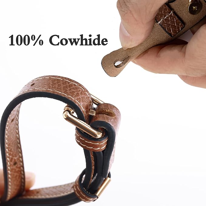 Mini Bag Organizer with Genuine Leather Crossbody Strap Conversion Kit, Compatible with Longchamp Mini Bag – Inner Liner Insert + Strap Kit Set, Beige