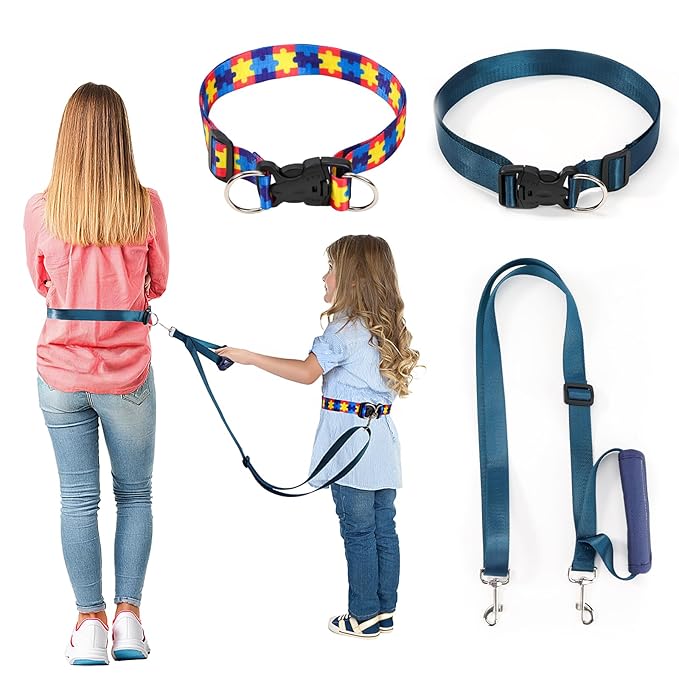 Waist Leash Harness for Kids with Autism, Hands-Free Safety Tether to Prevent Wandering in Public, Adjustable Waist Belt Leash for Autistic, ADHD & Special Needs Children, Fits Big Kids Ages 3–12