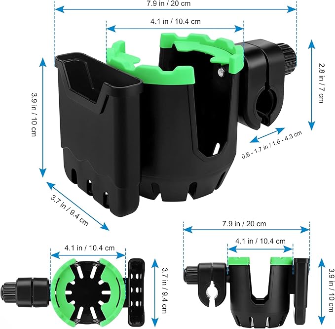 Accmor Stroller Cup Holder with Phone Holder, Universal Cup Holder, 2-in-1 Cup Phone Holder for Stroller, Bike, Walker, Wheelchair