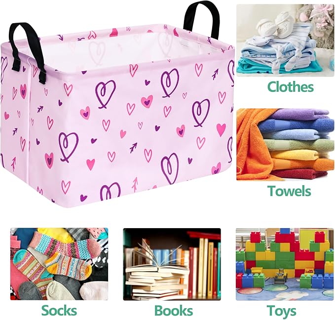 ACMUUNI Rectangle Gift Shelf Nursery Storage Basket Laundry Hamper Storage Box and Bins for Home Clothes with Handles