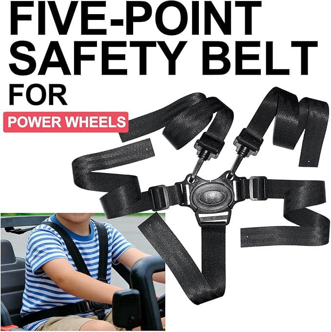 Portable Adjustable Seat Belt for Kids Ride on Power Wheels Toy Car,Baby Stroller Straps Harness Compatible with Wooden High Chair& Toddler Golf Cart (5P)