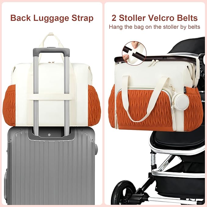 Yorige Diaper Tote Bag for Baby 6pcs, Large Mom Hospital Bags with Changing Pad Pacifier Case for Labor Delivery Boy Girl