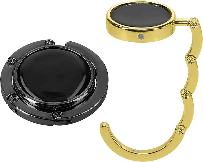 kwmobile Purse Hanger for Table (Set of 2) - Purse Hook for Table - Folding Handbag Hanger - Portable Bag Holder