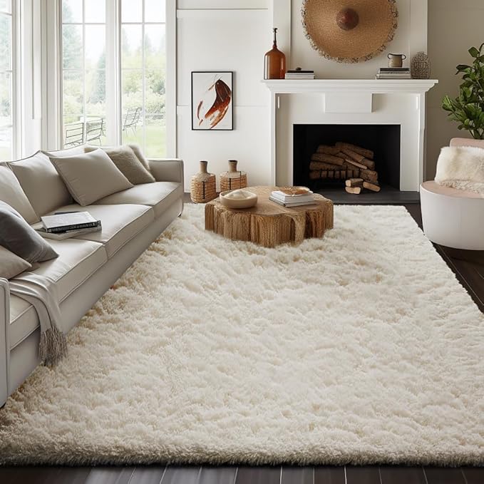 Ophanie Area Rugs for Bedroom Living Room,Color 2- Ivory,Size 8' x 10',Shape Rectangular