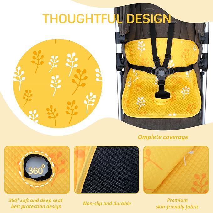 INFANZIA Dry Seat, Car Seat Protector Waterproof Carseat Liner Potty Training Toddlers, Baby and Infants, Piddle Pad for Carseats Strollers (Yellow, 1 Pack