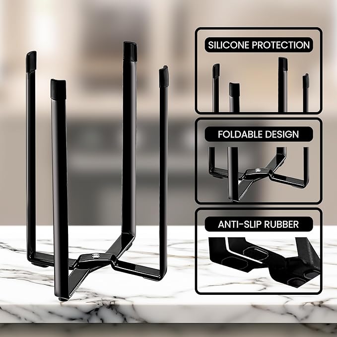 Performore - Multifunctional Eco Kitchen Stand Holder & Drainer, Wine Decanter Drying Stand, Support Storage & Collapsible Drying Rack for Plastic Bags, Bottles, & Cups (50 Plastic Bags Included)