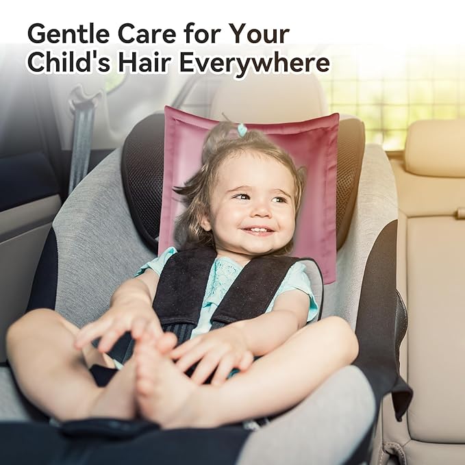 Silky Head Carseat Cover for Babies Satin Head Cover Silk Feeling for Baby Car Seat Canopy Headrest Protector 2pcs for Boys Girls Infant Sleeping Hair Protection Pink Black