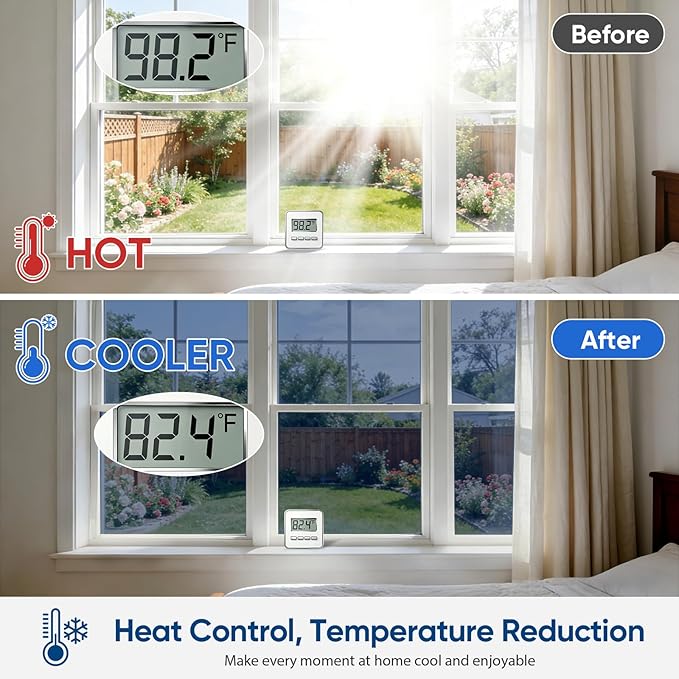 SUNBABY Window Tint for Home, One Way Privacy Film Heat & UV Blocking, Static Cling No Glue Renter Friendly Cover for Home Bedroom, Office & Sliding Glass Door, 23.6 x 78.7 Inch with 3 Tools, Blue